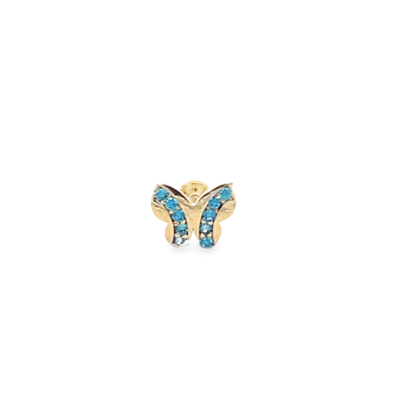 14K Gold Butterfly Blue Piercing