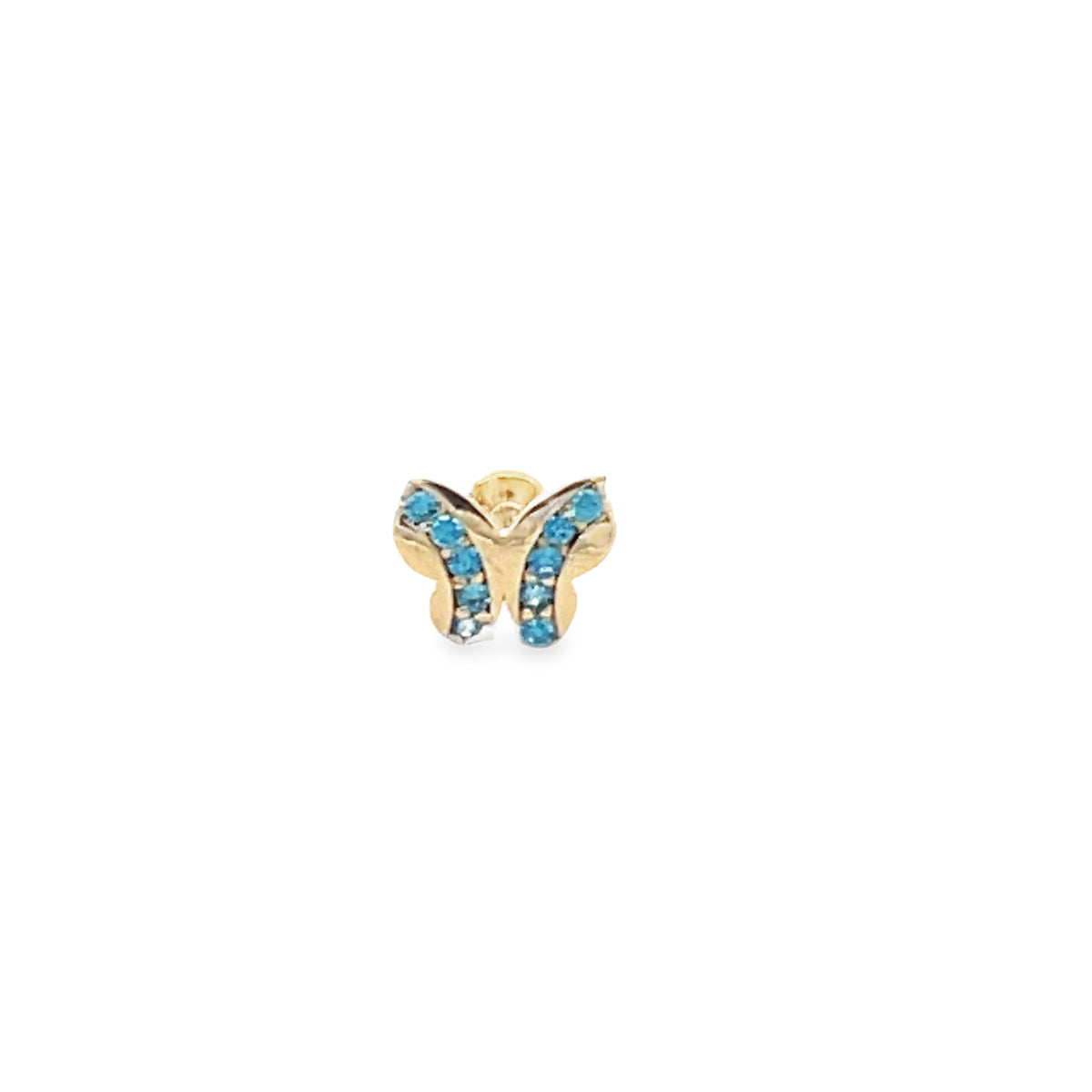 14K Gold Butterfly Blue Piercing | Luby Gold Collection | Luby 