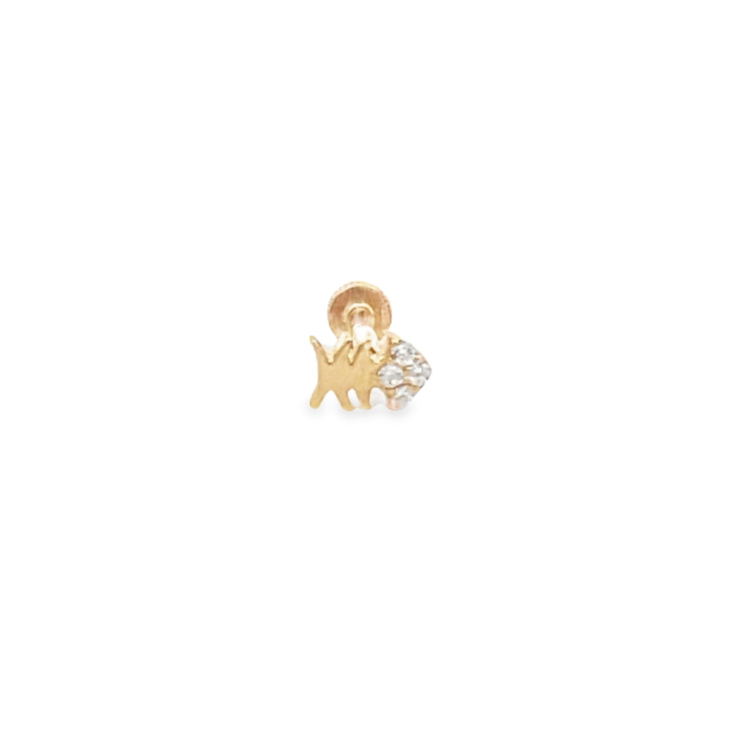 14K Gold Fish Bone Piercing