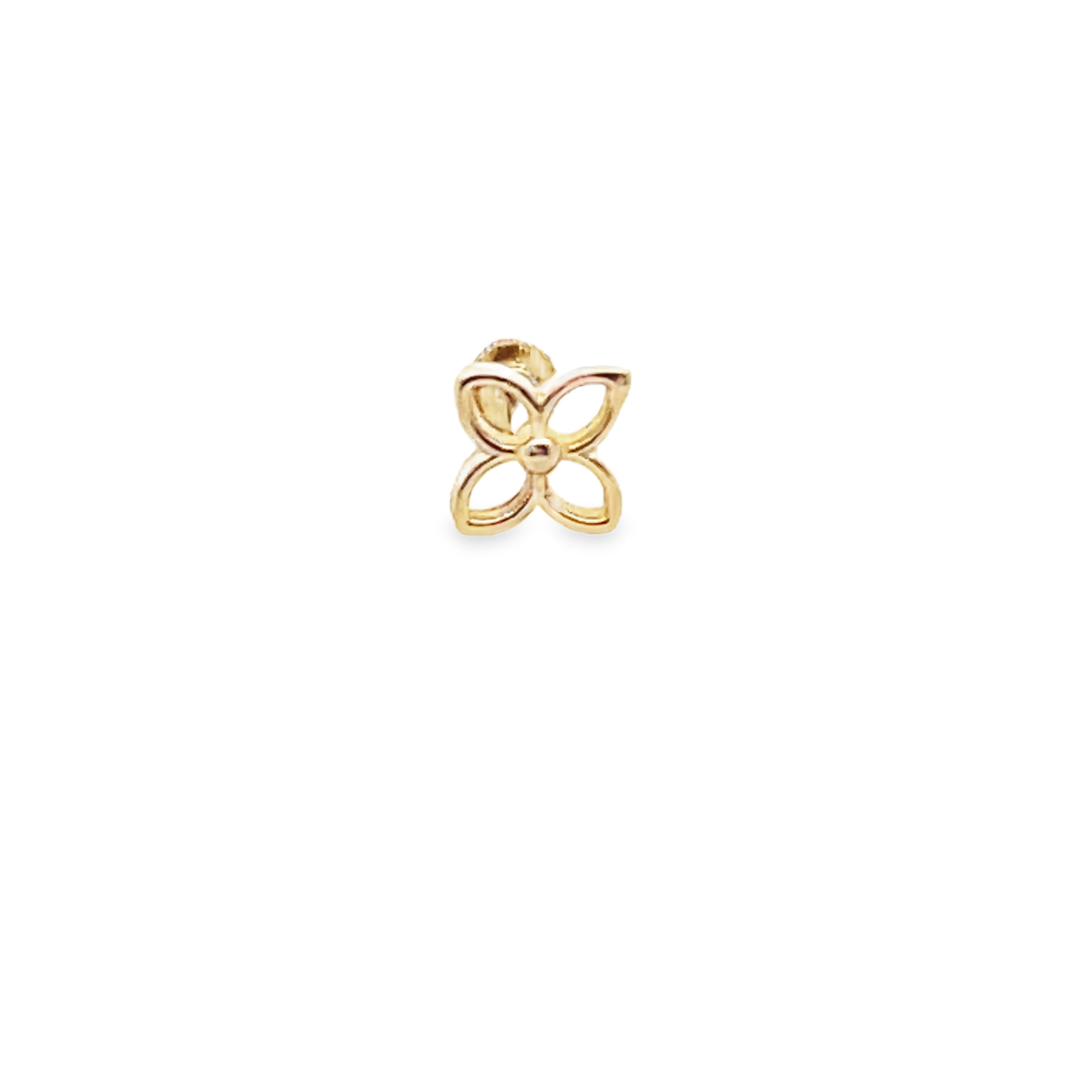 14K Gold Four Petal Piercing – Luby Mayaguez Mall