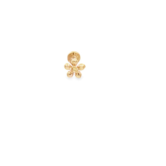 14K Gold Mini Bold Flower Piercing