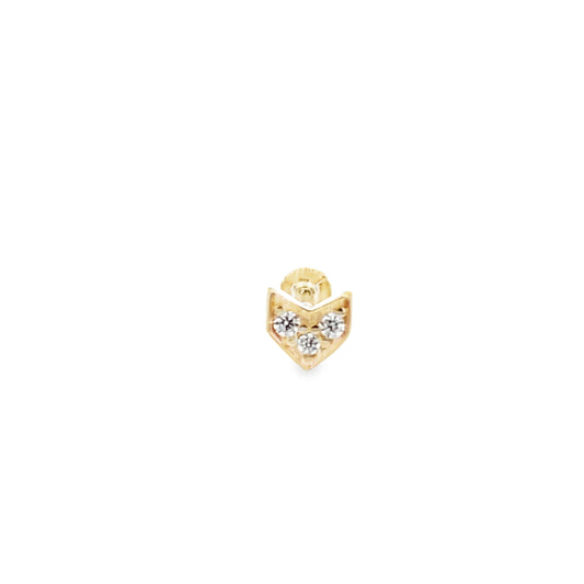 14K Gold Fox CZ Piercing