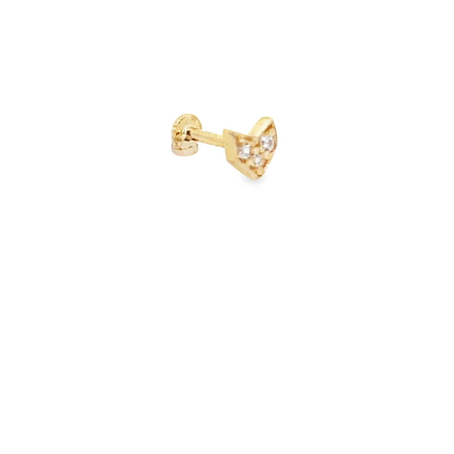 14K Gold Fox CZ Piercing