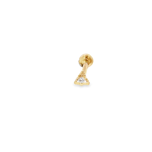 14K Gold Triangle CZ Piercing