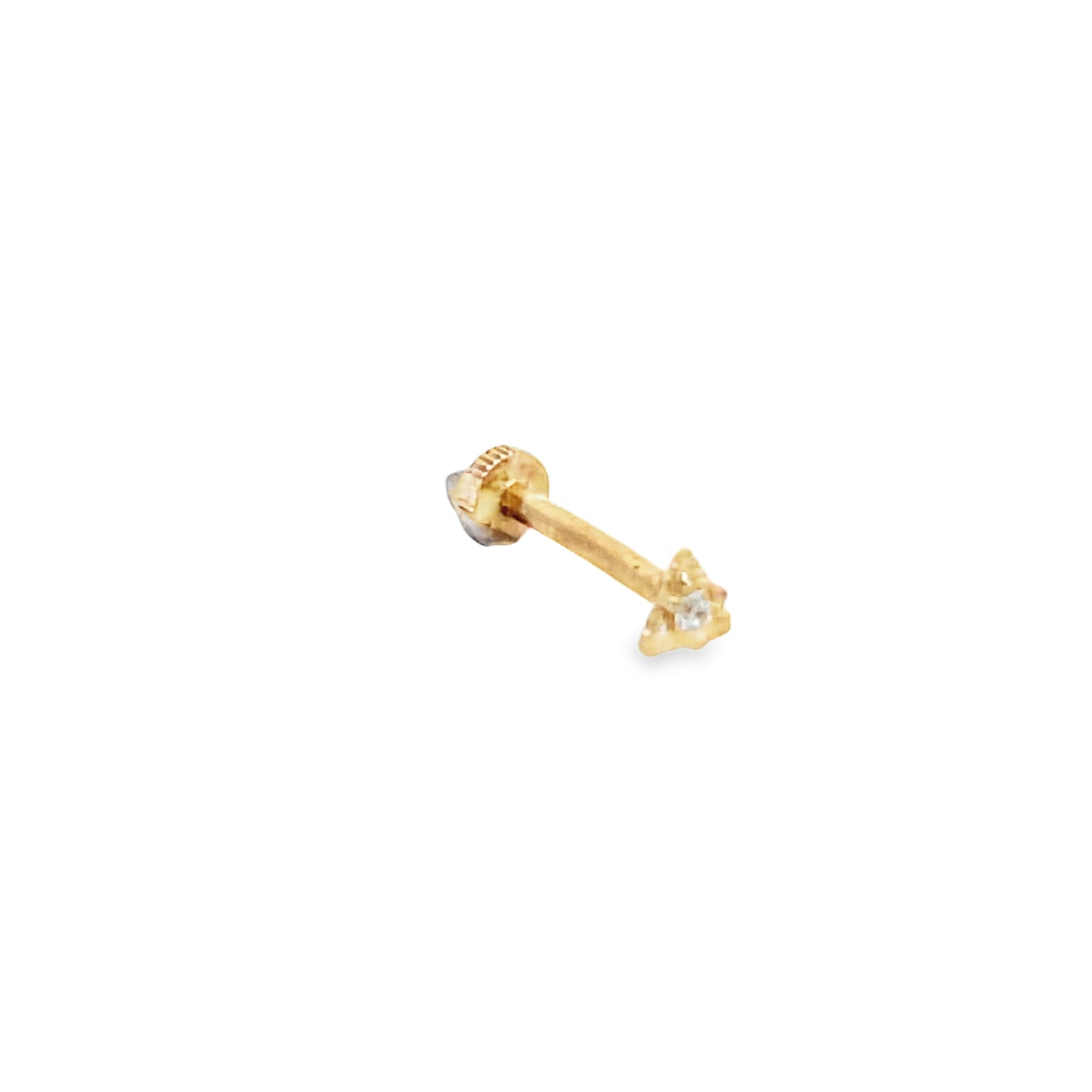 14K Gold Triangle CZ Piercing