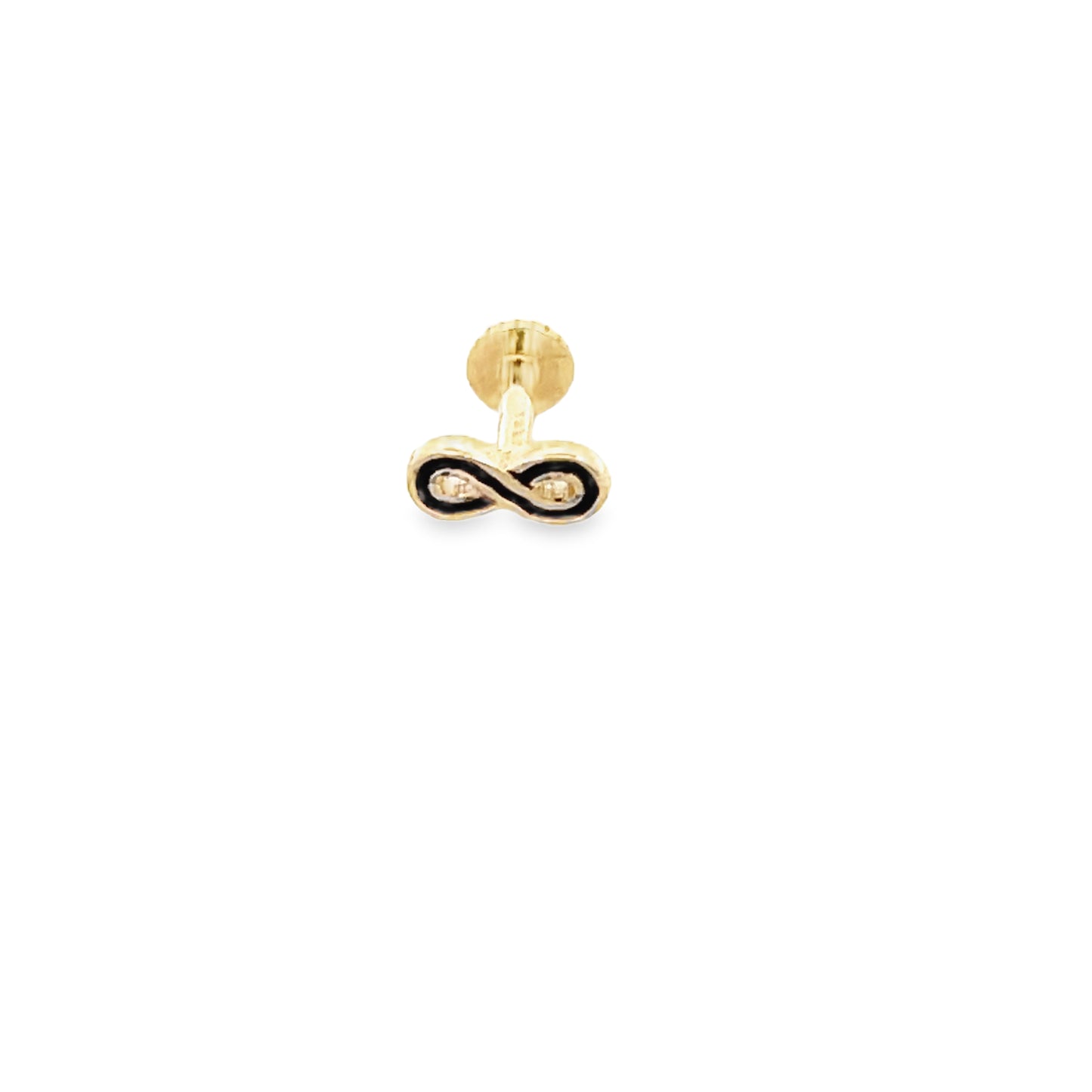 14K Gold Infinity Black Piercing