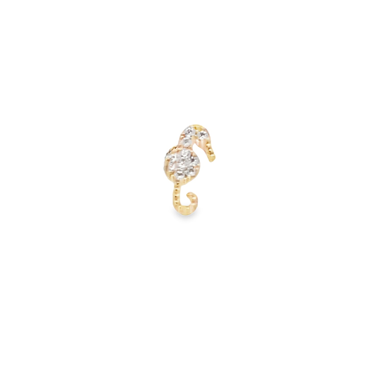 14K Gold Seahorse Piercing