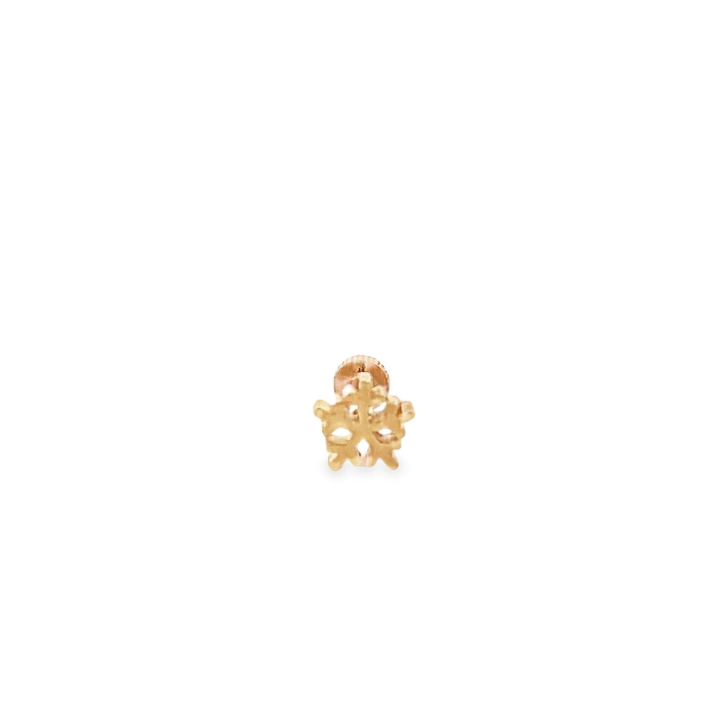 14K Gold Snowflake Piercing