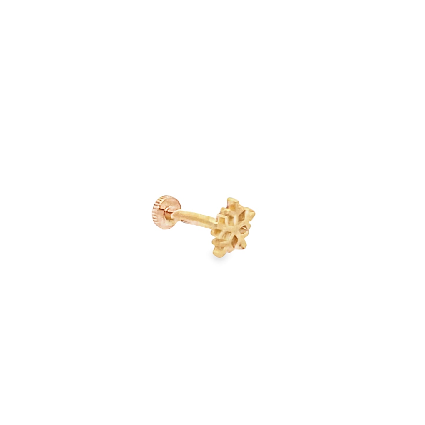 14K Gold Snowflake Piercing