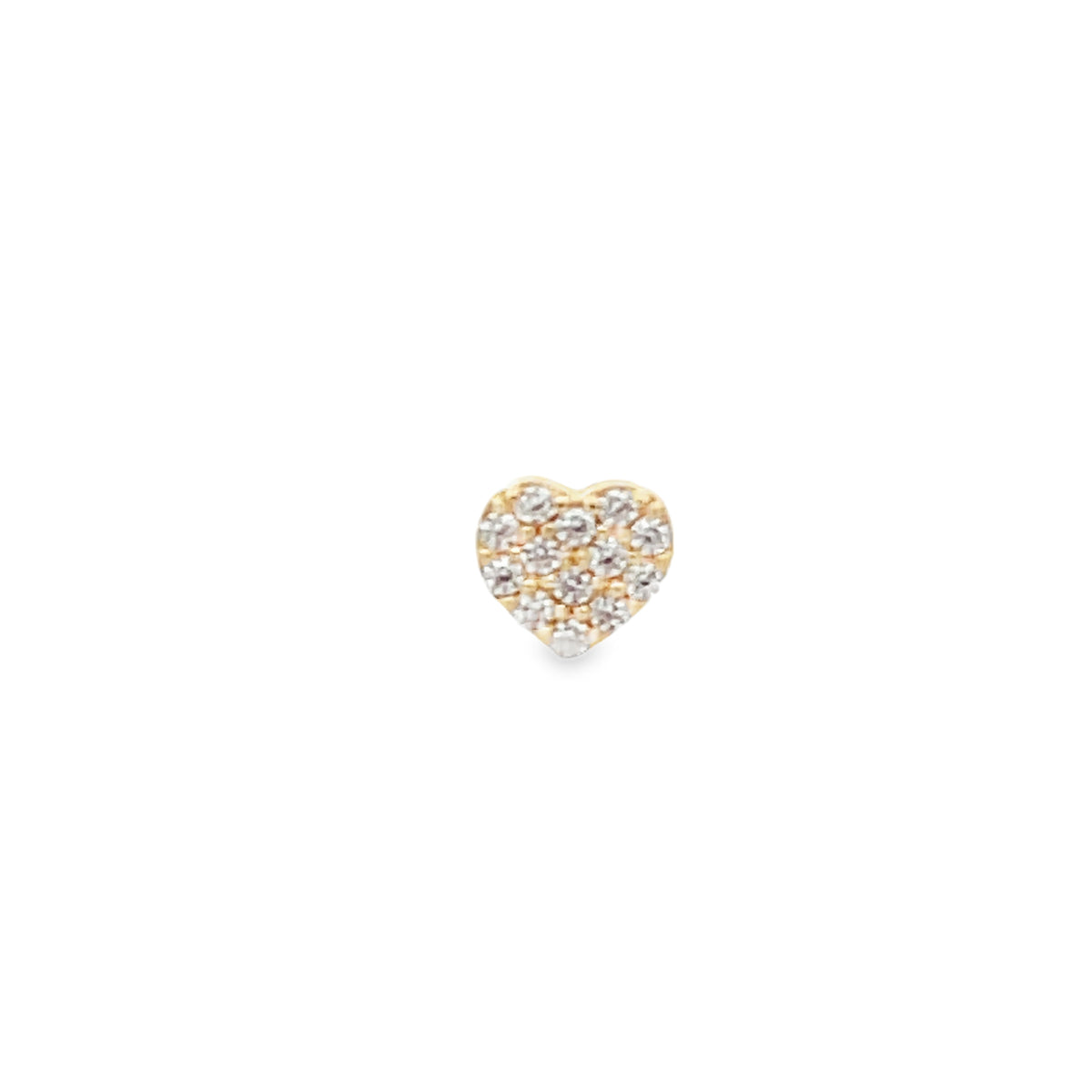 14K Gold Pave Heart CZ Piercing | Luby Gold Collection | Luby 