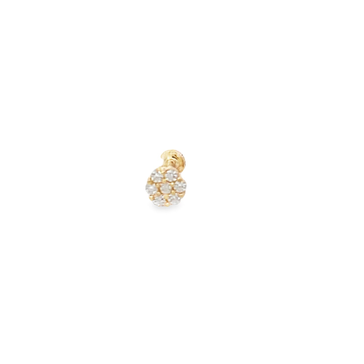 14K Gold Flower Mini Cz Piercing