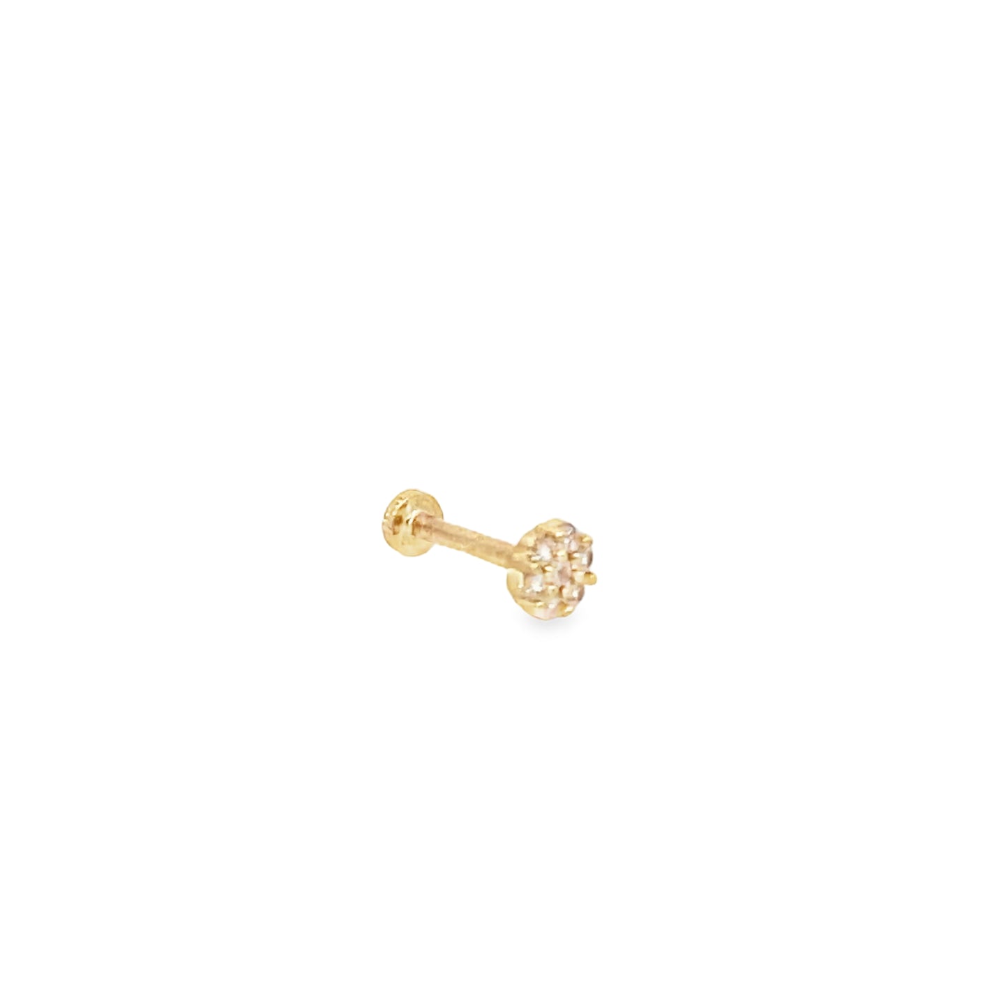 14K Gold Flower Mini Cz Piercing