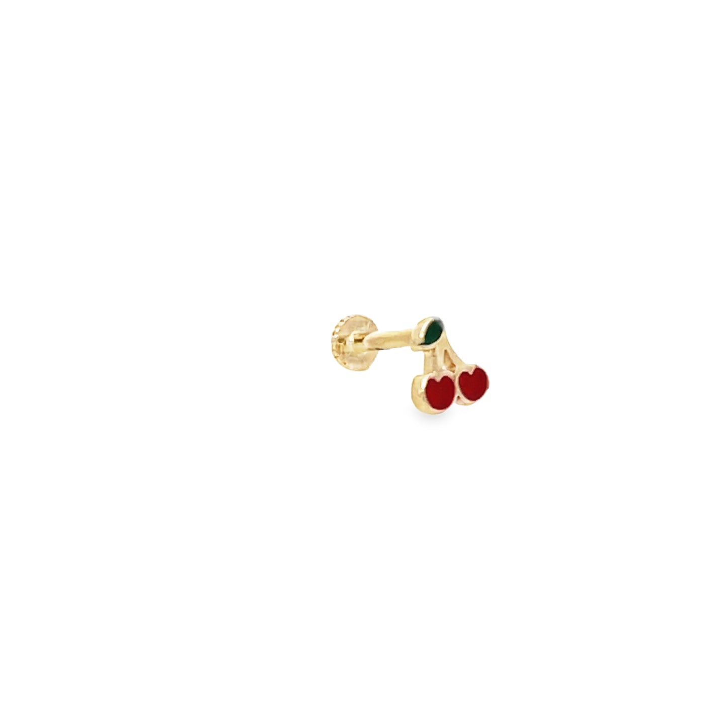 14K Gold Red Cherry Piercing