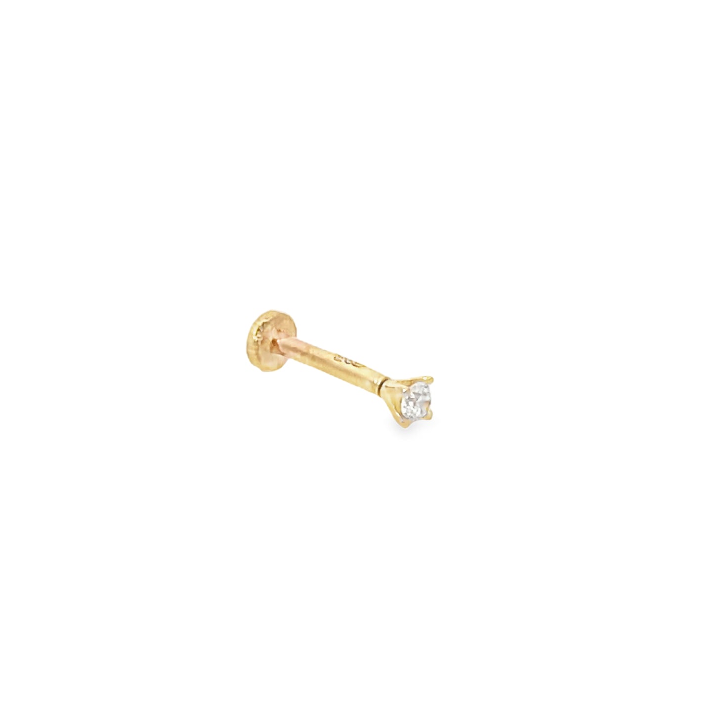 14K Gold Small Piont Cz Piercing