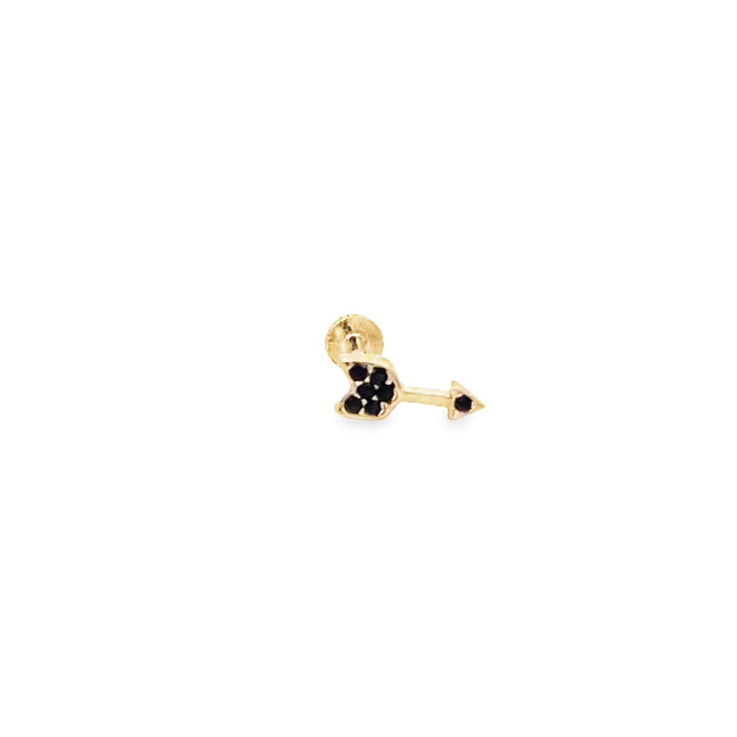 14K Gold Black Arrow  CZ