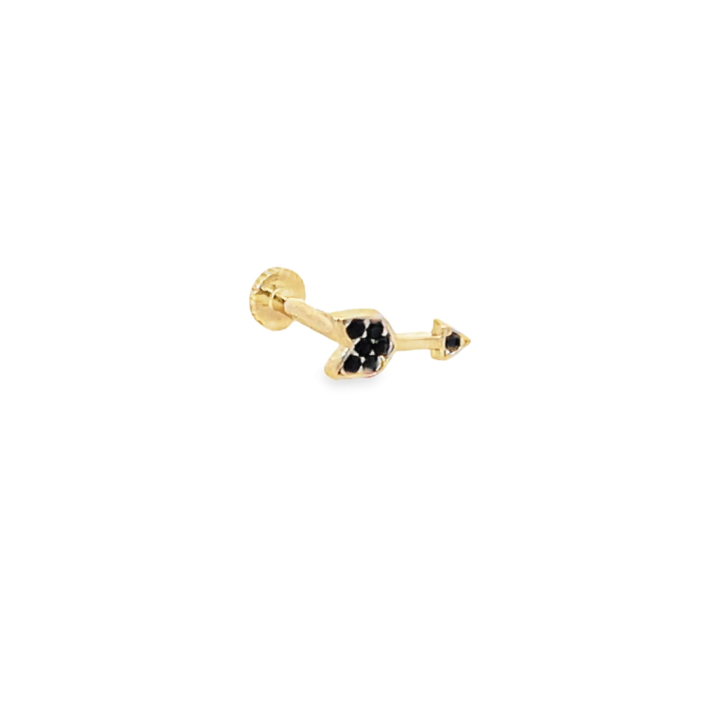 14K Gold Black Arrow  CZ