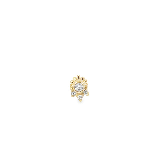 14K Gold Beautiful Crown Piercing