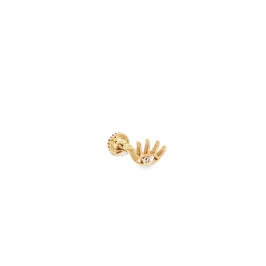 14K Gold Skin Eye Cz Piercing