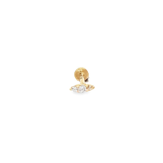 14K gold 3 Stones Piercing