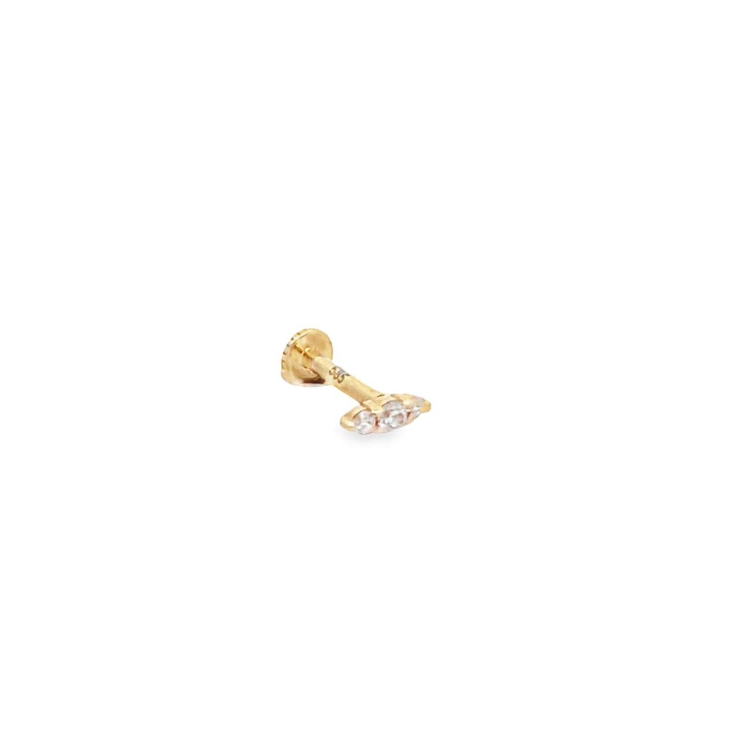 14K gold 3 Stones Piercing