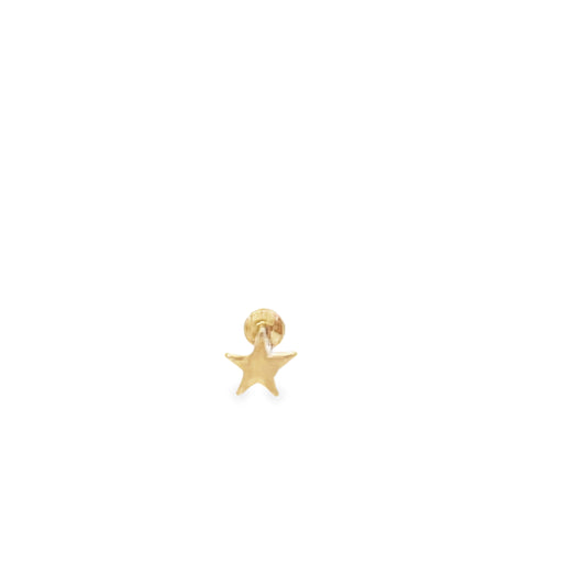 14K Gold Plain Star Piercing