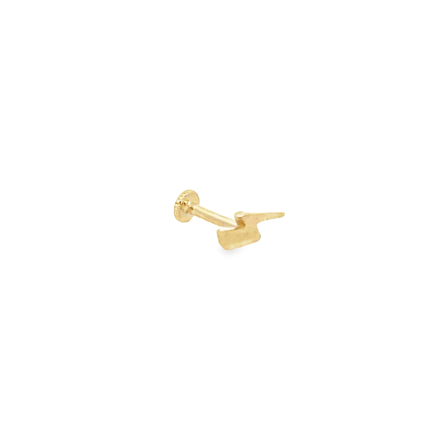 14K Gold Lightning Plain Piercing