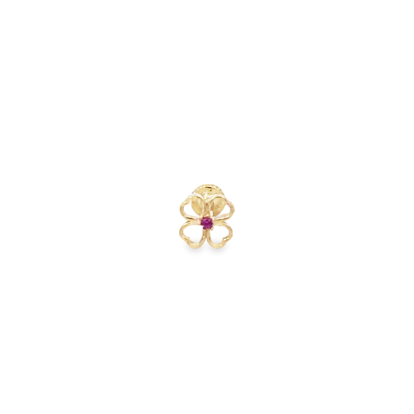 14K Gold Pink Flower Piercing