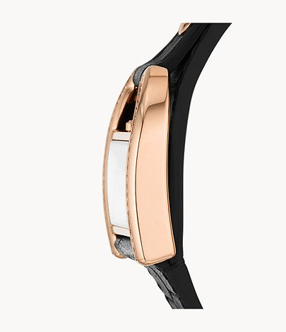 Harwell Three-Hand Black LiteHide™ Leather Watch | Fossil | Luby 