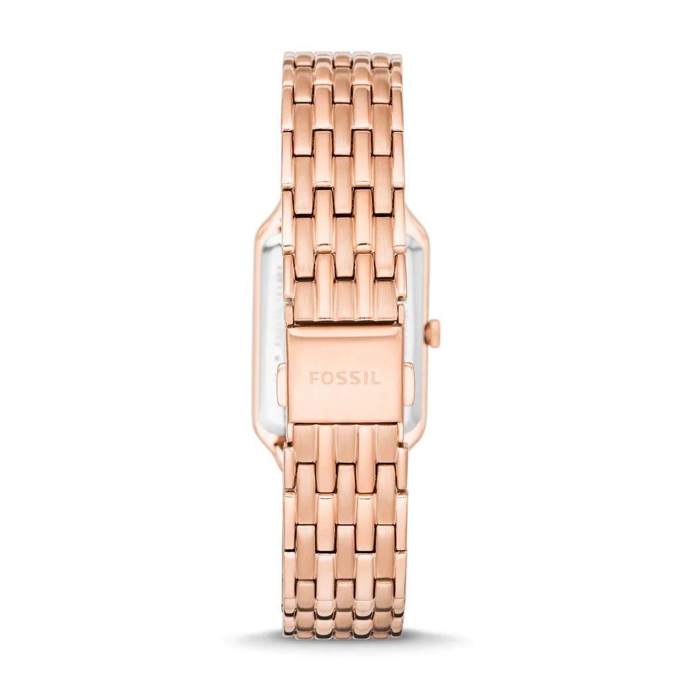 Raquel Three-Hand Date Rose Gold-Tone Stainless Steel Watch | Fossil | Luby 