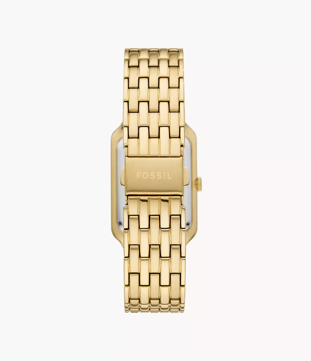 Raquel Three-Hand Date Gold-Tone Stainless Steel Watch | Fossil | Luby 