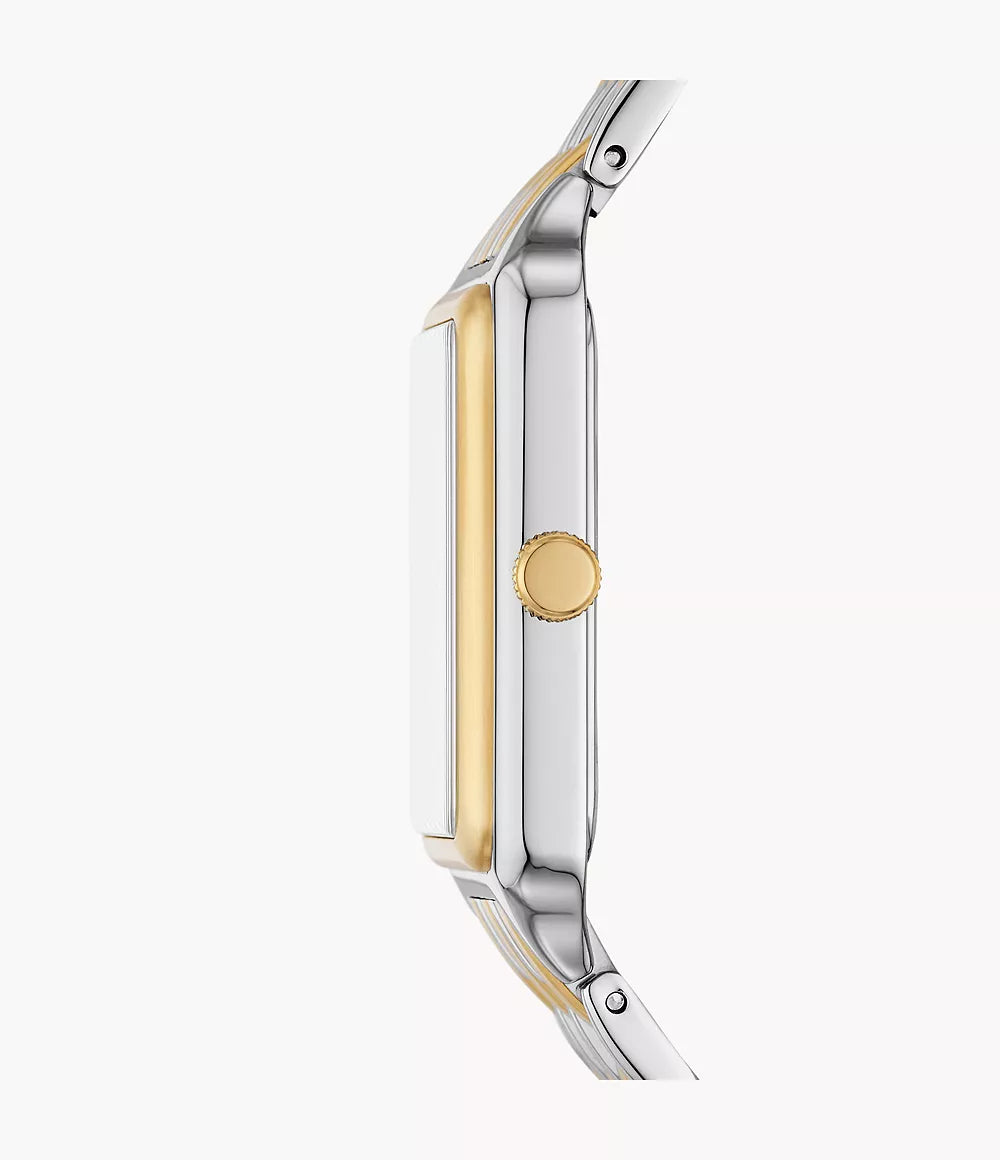 Raquel Three-Hand Date Two-Tone Stainless Steel Watch | Fossil | Luby 