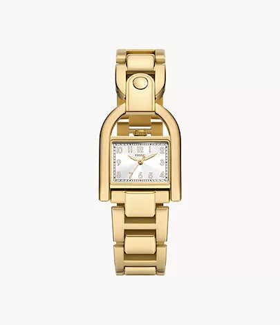 Harwell Three-Hand Gold-Tone Stainless Steel Watch | Fossil | Luby 