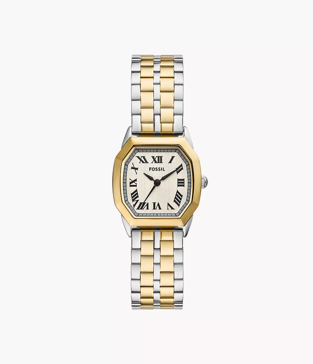 Harlow Three-Hand Two-Tone Stainless Steel Watch | Fossil | Luby 