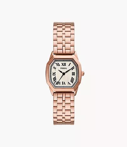 Harlow Three-Hand Rose Gold-Tone Stainless Steel Watch
