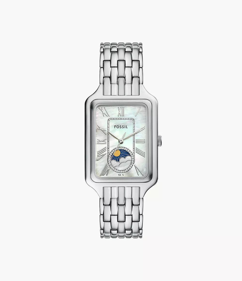 Raquel Sun Moon Multifunction Stainless Steel Watch