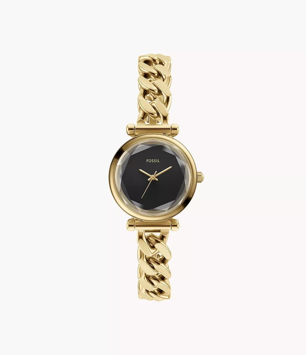 Carlie Mini Three-Hand Gold-Tone Stainless Steel Watch | Fossil | Luby 