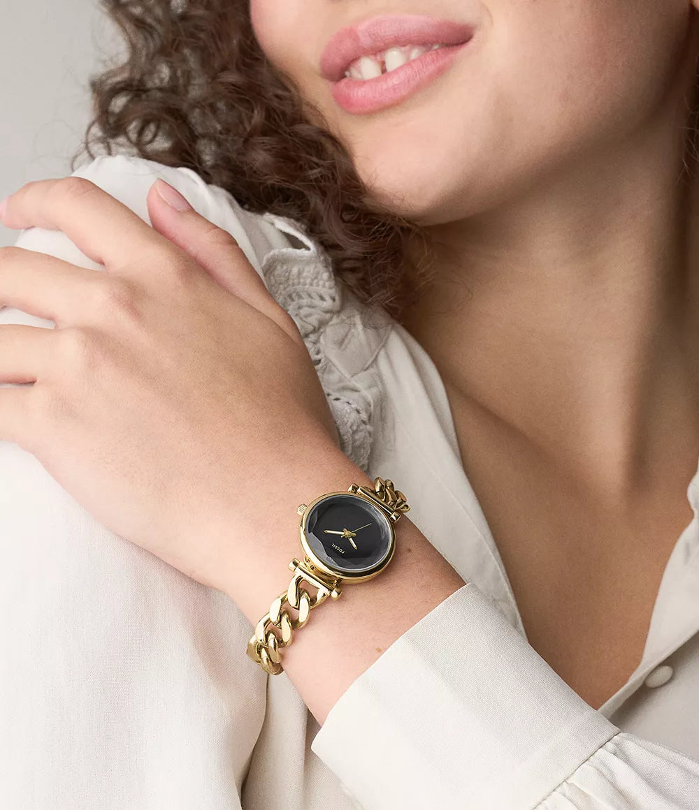 Carlie Mini Three-Hand Gold-Tone Stainless Steel Watch | Fossil | Luby 