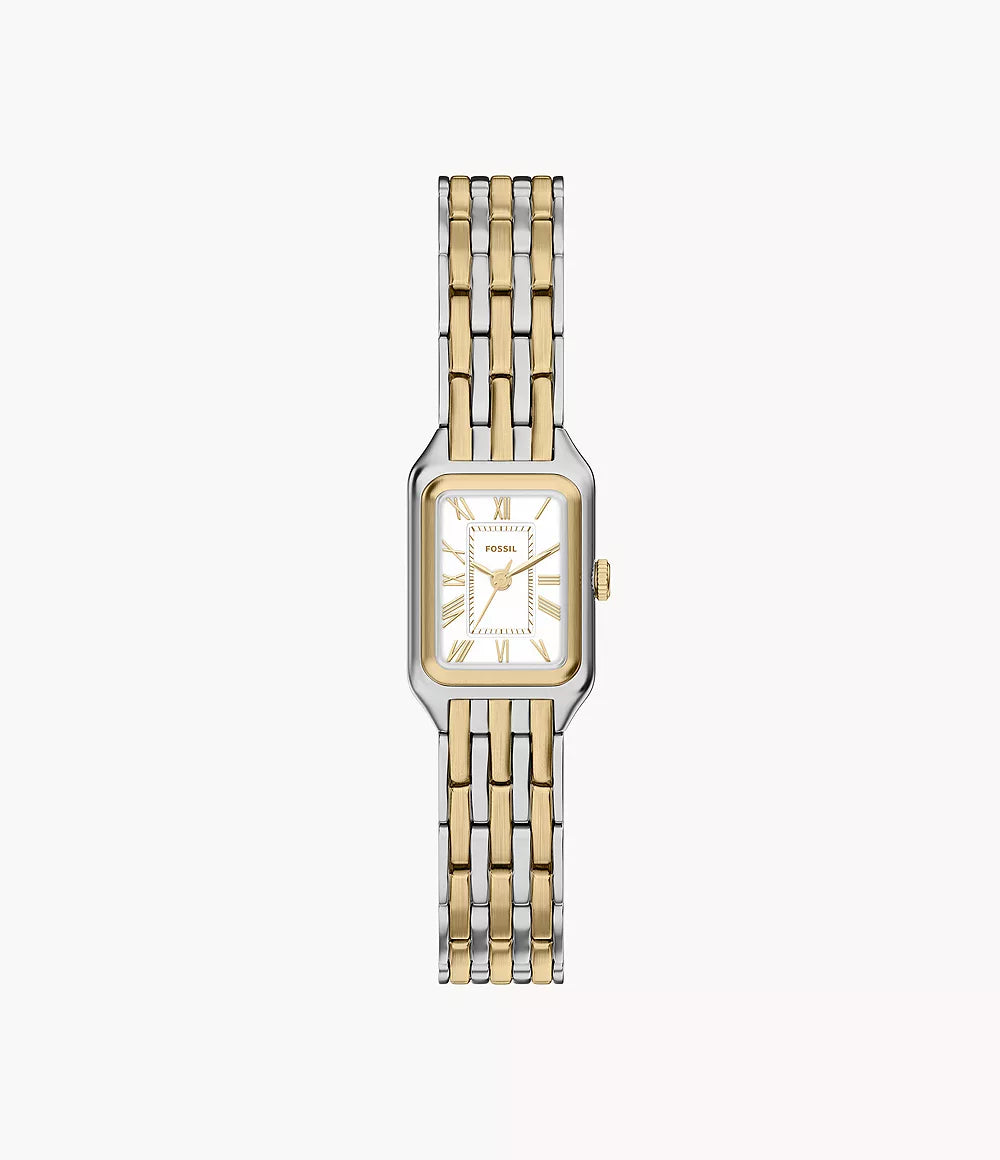 Raquel Mini Three-Hand Two-Tone Stainless Steel Watch | Fossil | Luby 