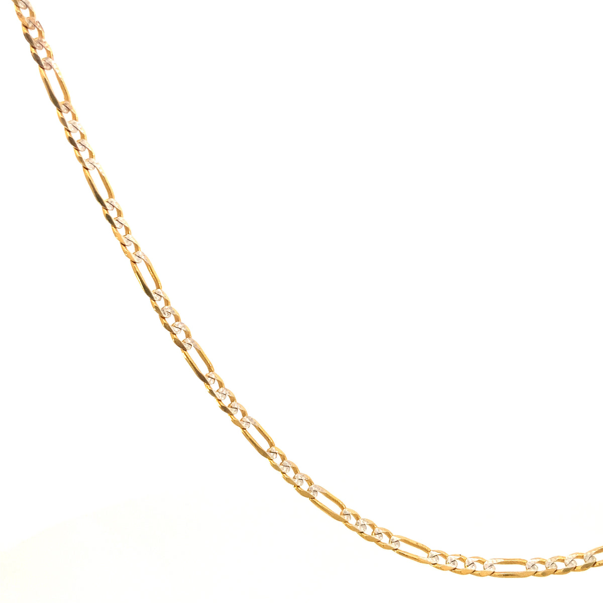 14K Figaro Chain / White Pave | Luby Gold Collection | Luby 