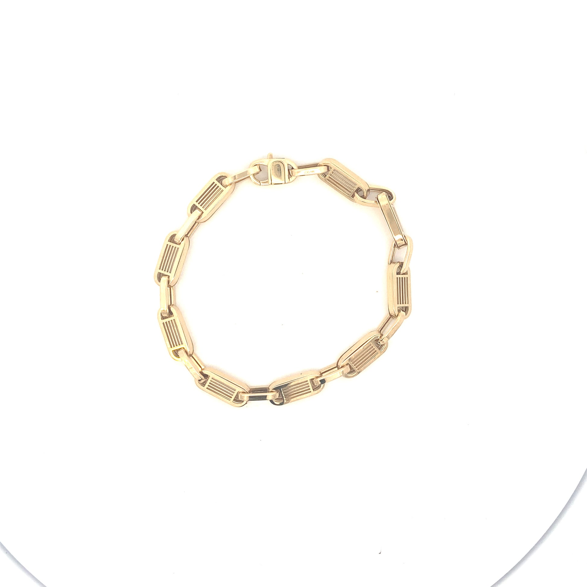 14K Gold Open Link of Lines Men Bracelet | Luby Gold Collection | Luby 