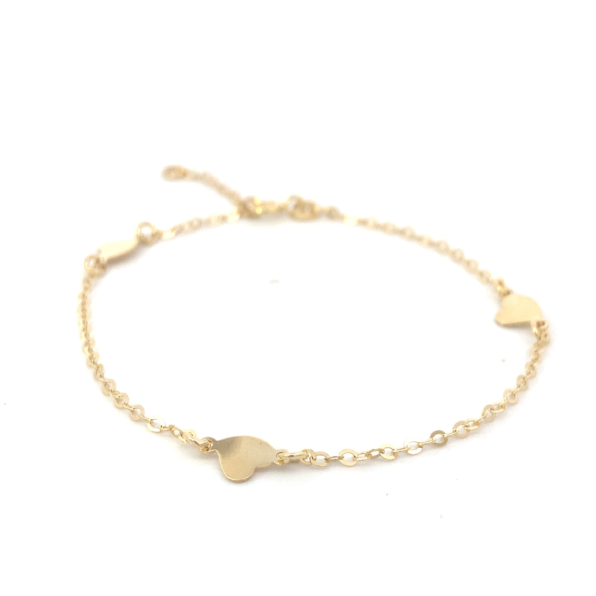 14K Gold Delicate Heart Affection Bracelet | Luby Gold Collection | Luby 