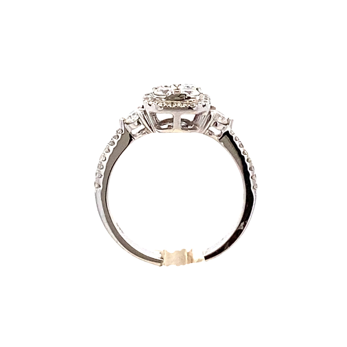 14K Diamond Multiple Round Cut Diamonds White Gold Engagement Ring | Luby Diamond Collection | Luby 
