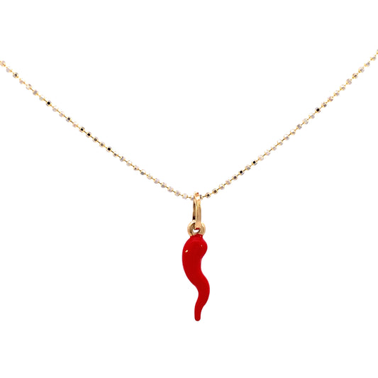 14K Gold Red Horn Pendant | Luby Gold Collection | Luby 