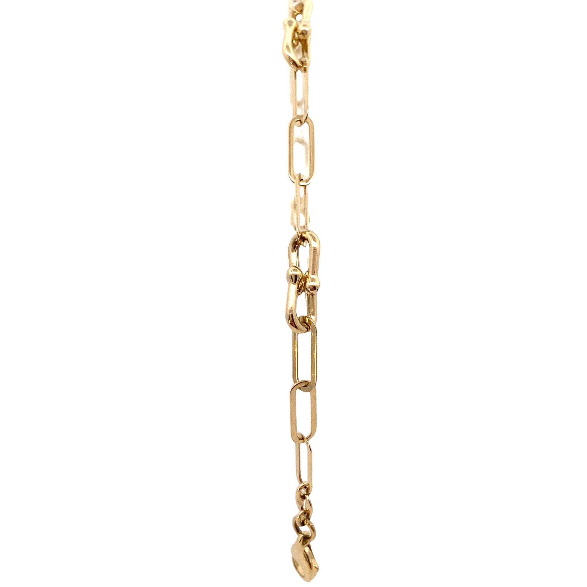 14K Gold Paper Clip Double Dots Bracelets | Luby Gold Collection | Luby 
