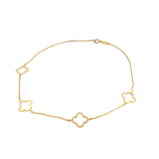 14K Gold Flower Shape Anklet | Luby Gold Collection | Luby 