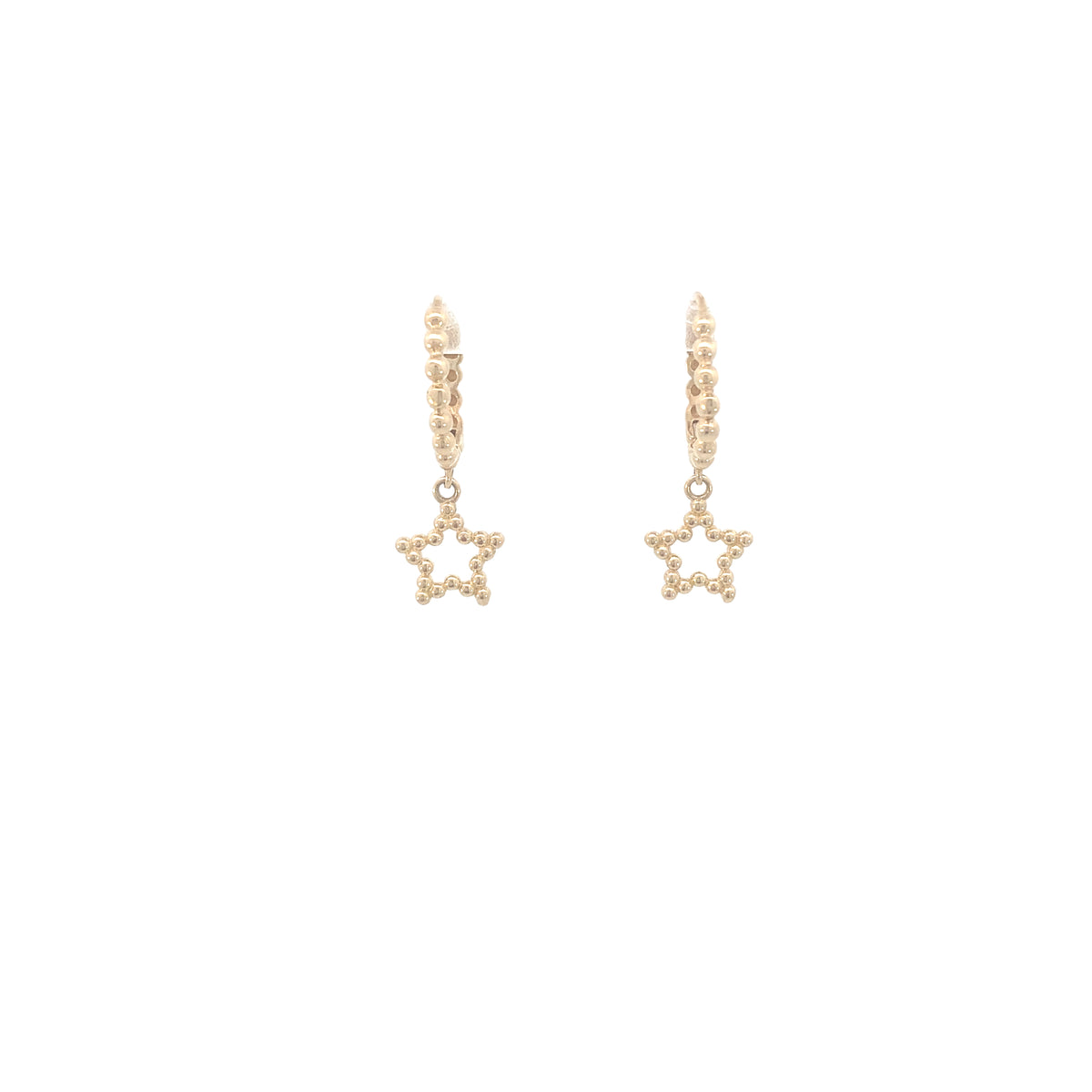14K Gold Dots Hoops Earrings with Star | Luby Gold Collection | Luby 