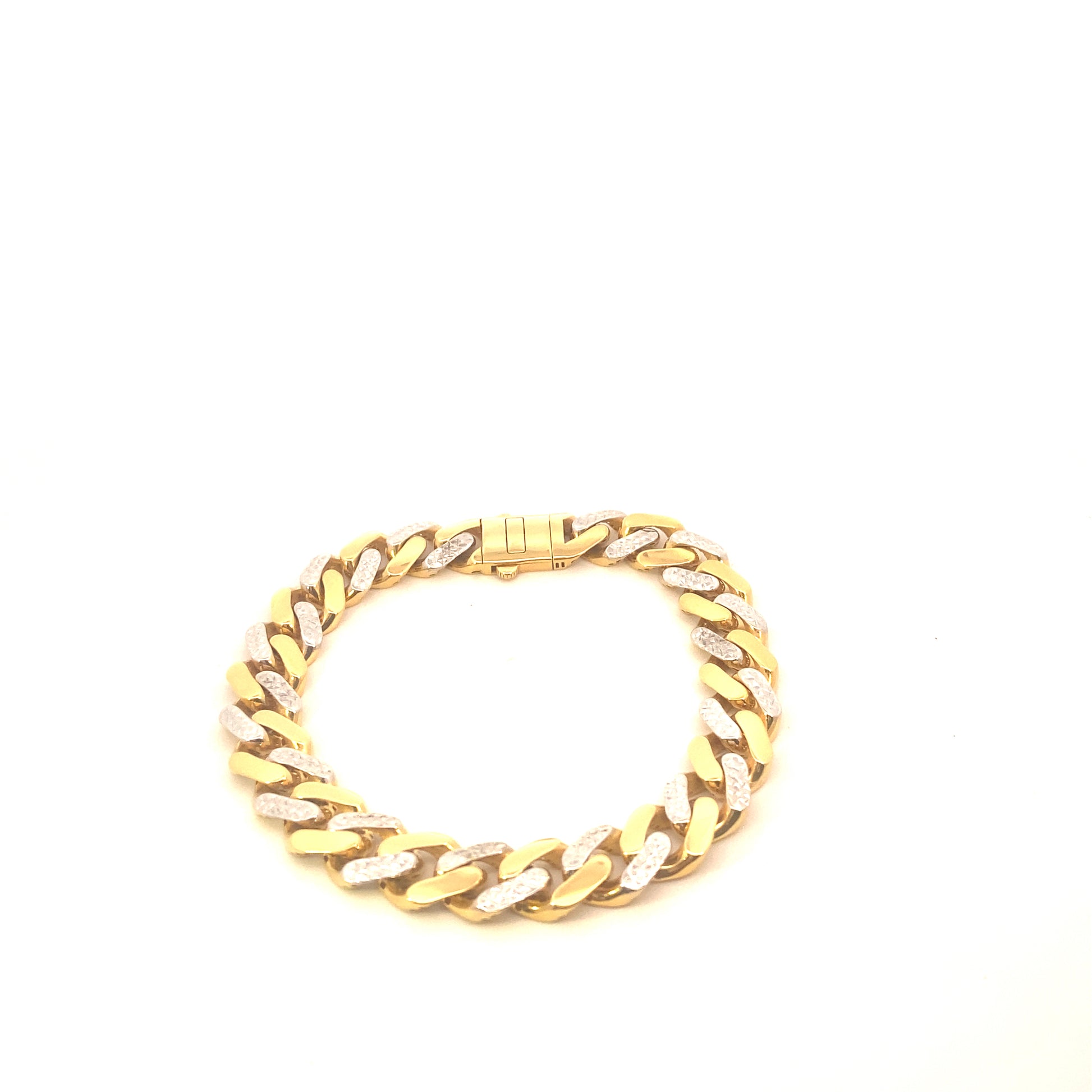 14K Gold Miami Cuban Pave Bracc Box Clasp | Luby Gold Collection | Luby 