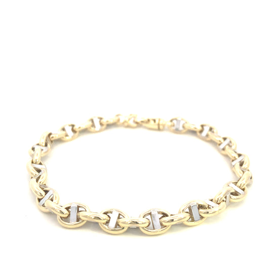 14K Gold Elegant Coffee Bean Link Wristlet Bracelet | Luby Gold Collection | Luby 