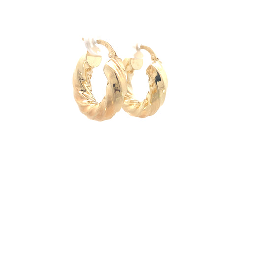 14K Gold Twist Hoops | Luby Gold Collection | Luby 