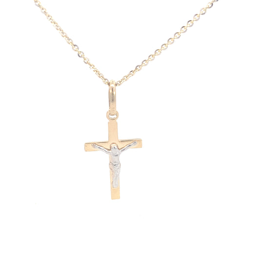 14K Gold Flat 2-T Cross Pendant | Luby Gold Collection | Luby 